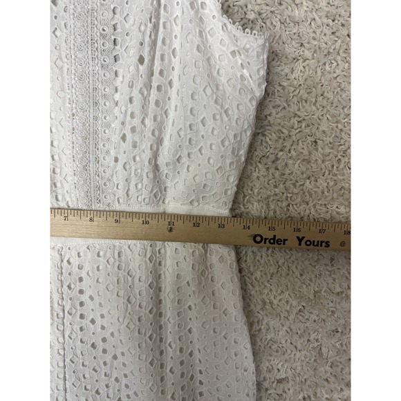 Banana Republic Jumpsuit Womens 4 Sleeveless Cropped Eyelet Lace Back Zip Dressy - Picture 3 of 13